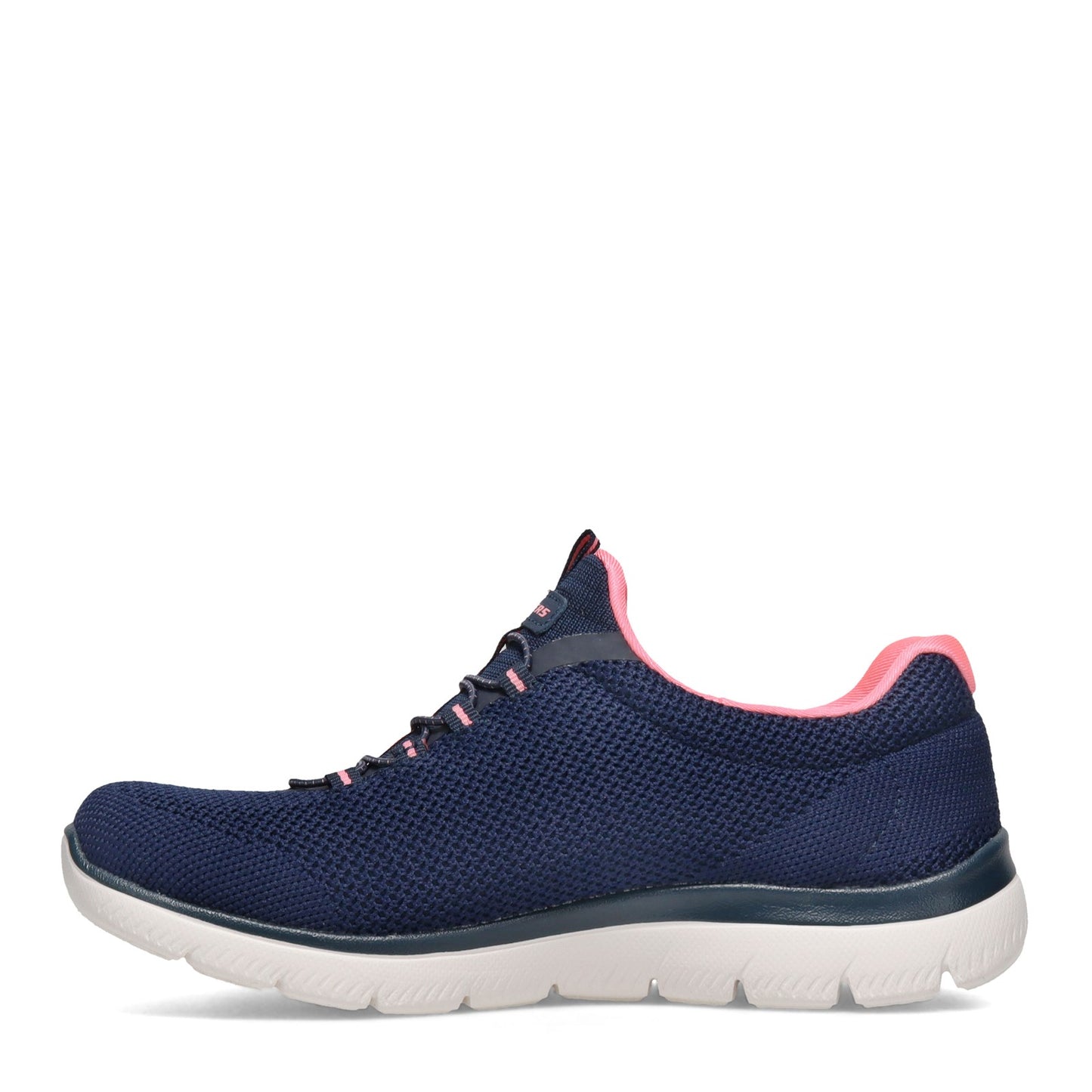 Peltz Shoes  Women's Skechers Summits - Cool Classic Sneaker - Wide Width NAVY / PINK 149206W-NVPK
