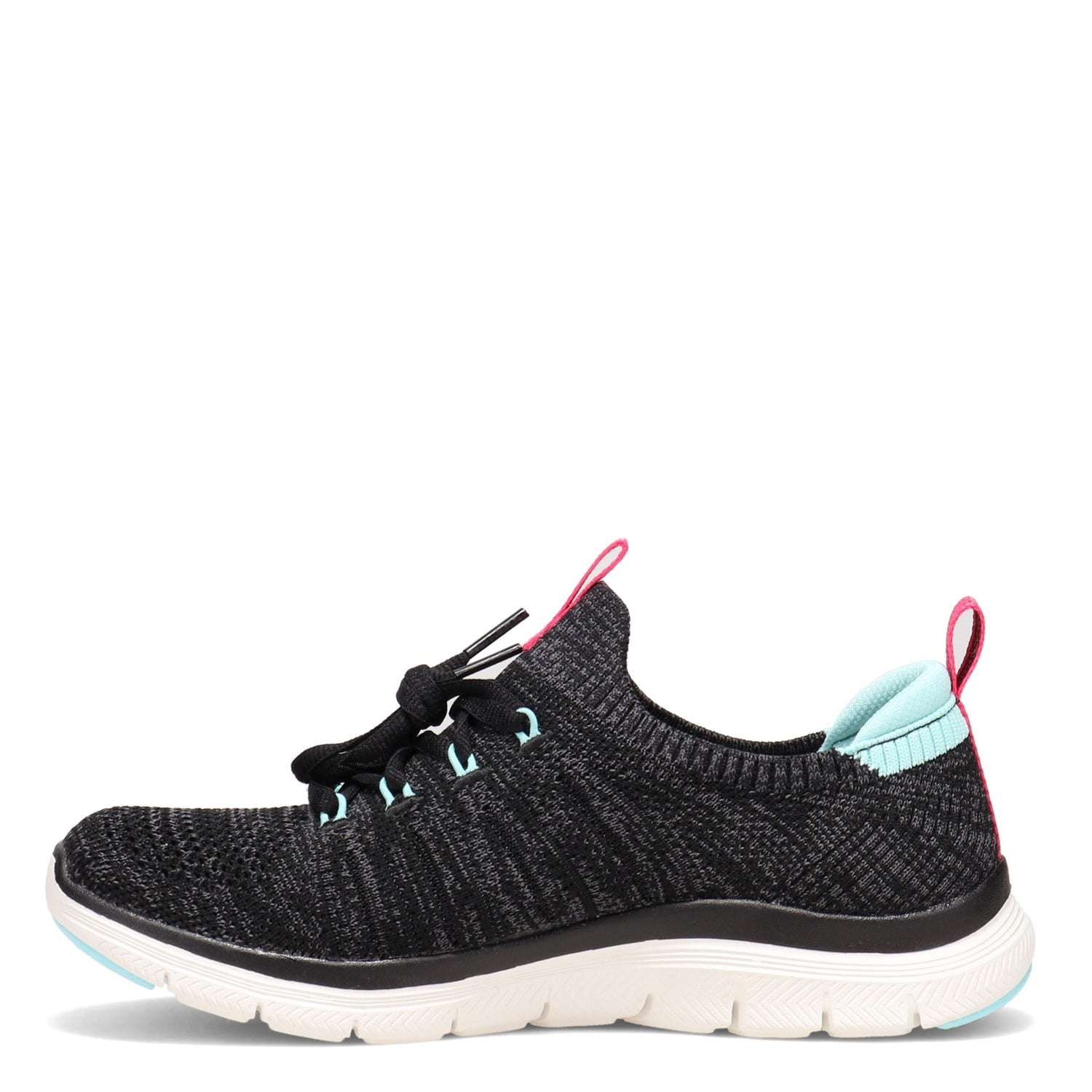 Peltz Shoes  Women's Skechers Flex Appeal 4.0 - Simple Joy Sneaker BLACK / BLUE 149306-BKLB