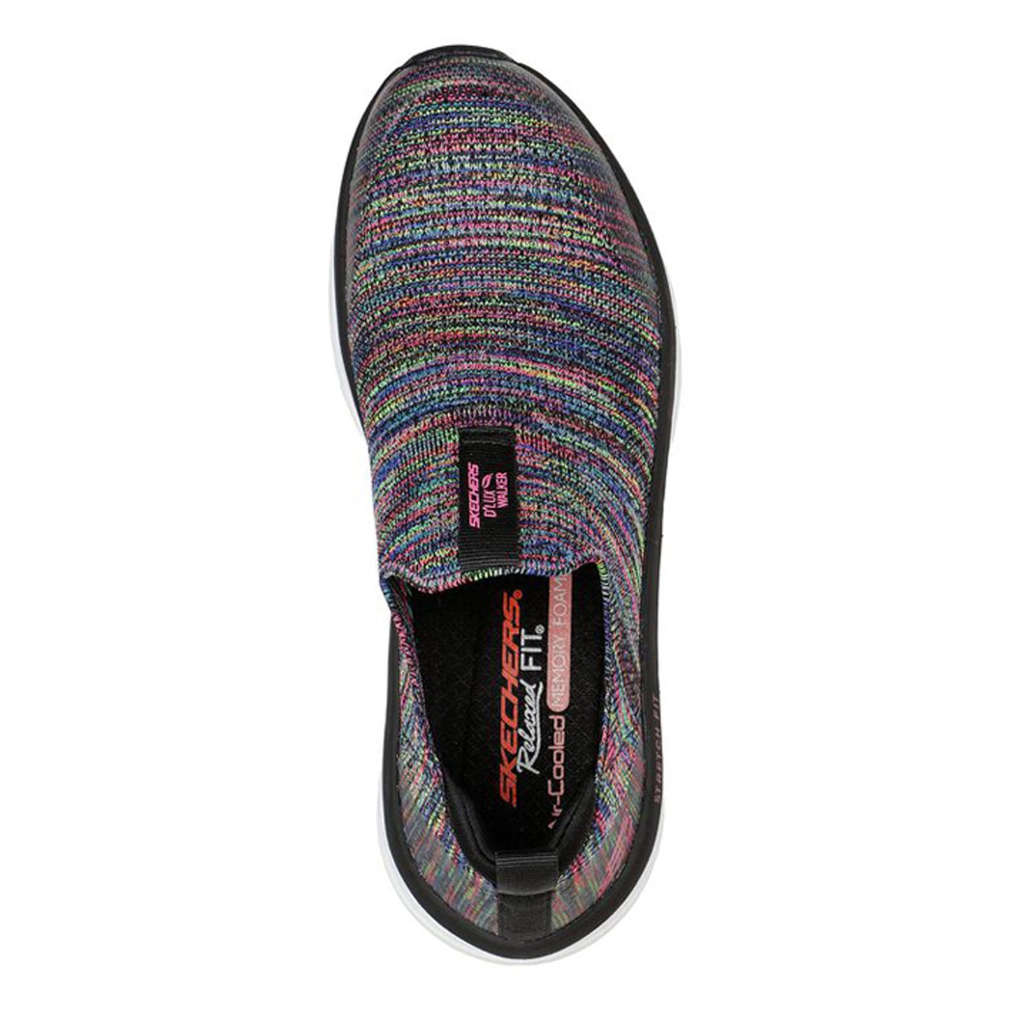 Peltz Shoes  Women's Skechers Relaxed Fit: D'Lux Walker - Rainbow Sky Walking Shoe BLACK MULTI 149367-BKMT