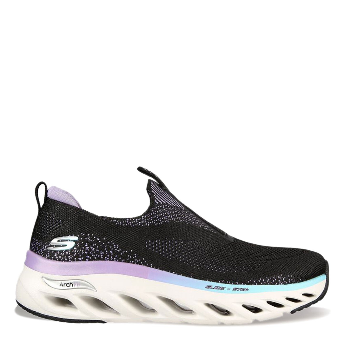 Peltz Shoes  Women's Skechers Arch Fit Glide-Step Sneaker BLACK MULTI 149387-BKMT