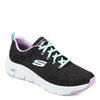 Peltz Shoes  Women's Skechers Arch Fit - Comfy Wave Sneaker BLACK LAVENDAR 149414-BKLV