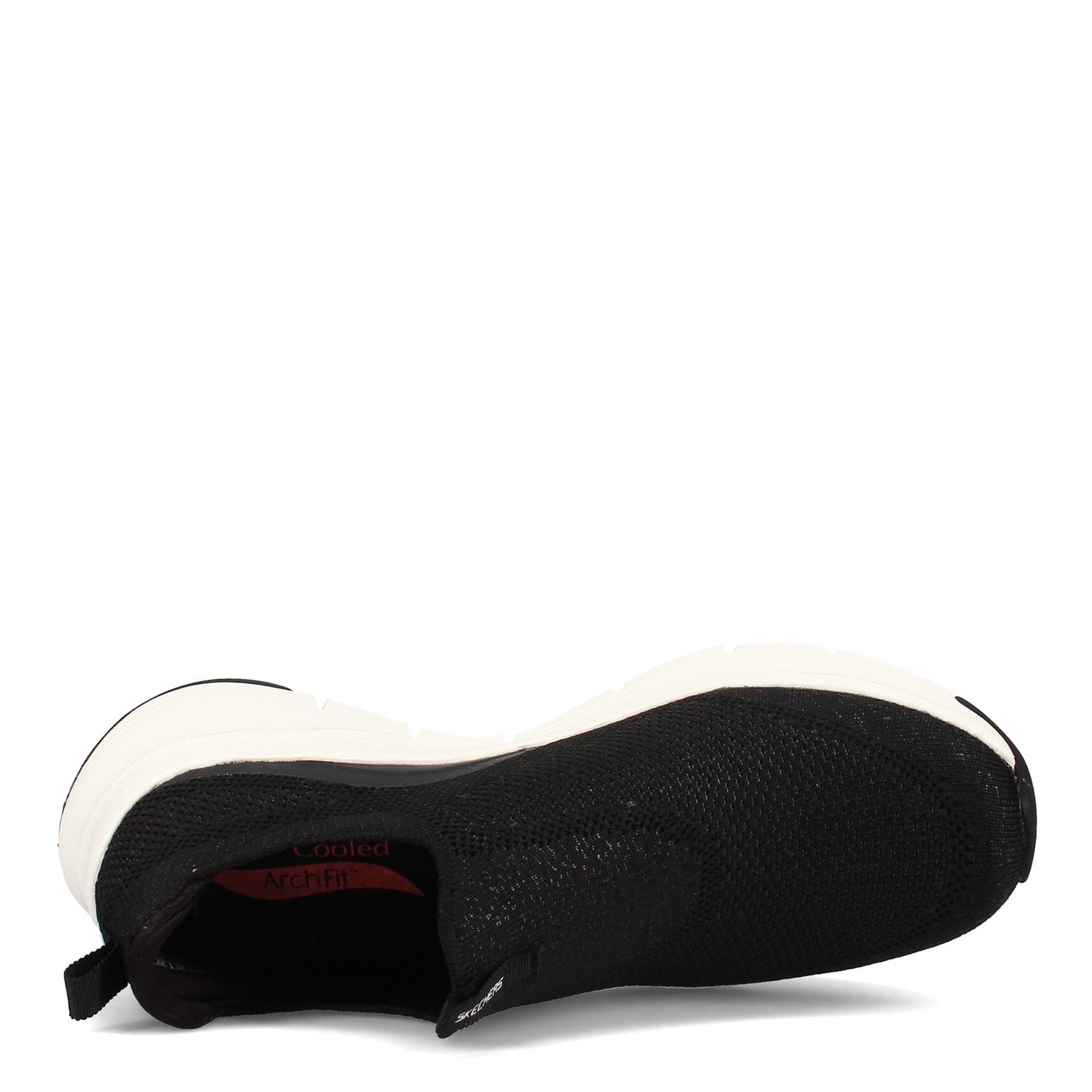 Peltz Shoes  Women's Skechers Arch Fit - Keep It Up Slip-On BLACK / WHITE 149415-BKW