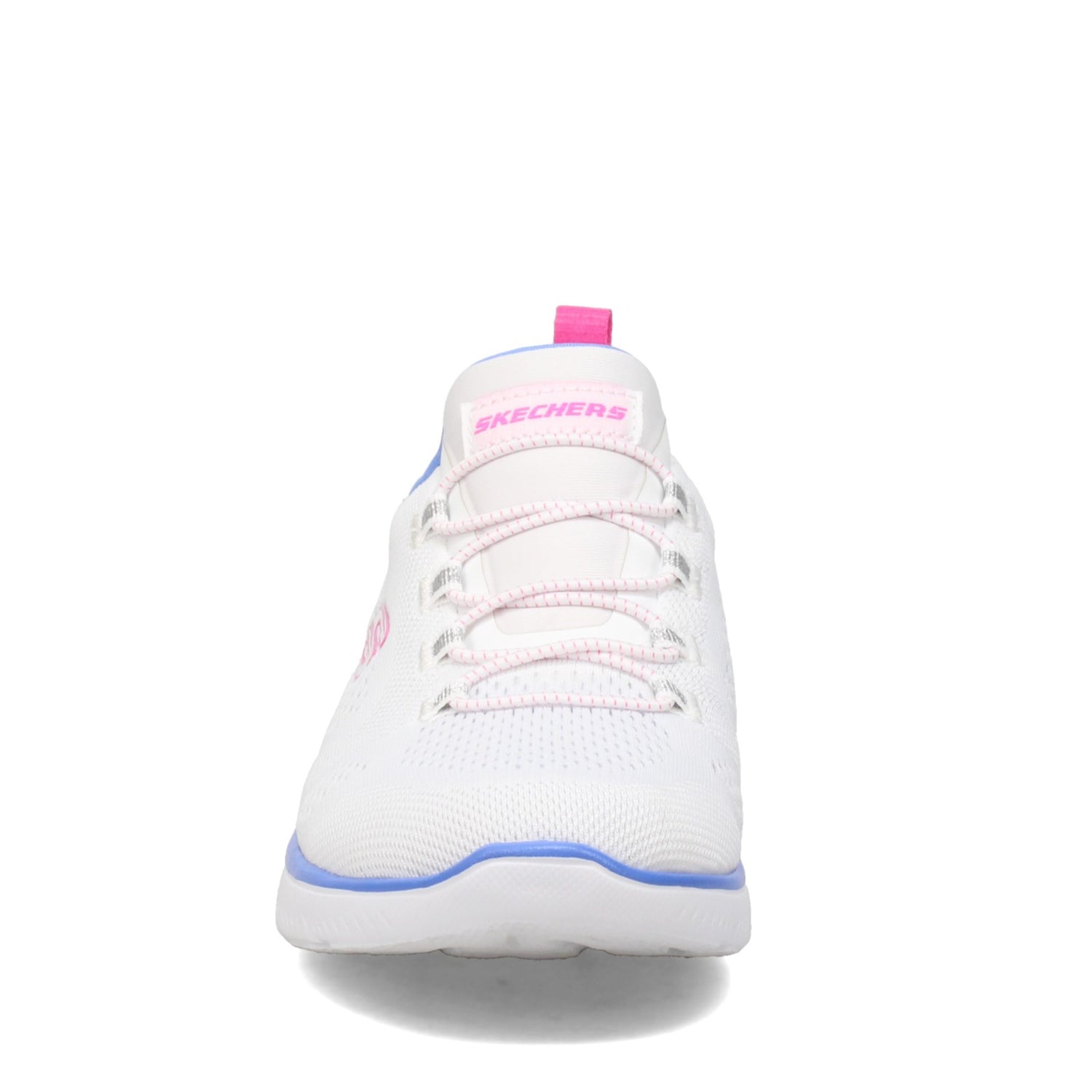Peltz Shoes  Women's Skechers Summits - Perfect Views Sneaker WHITE PINK MULTI 149523-WPWP