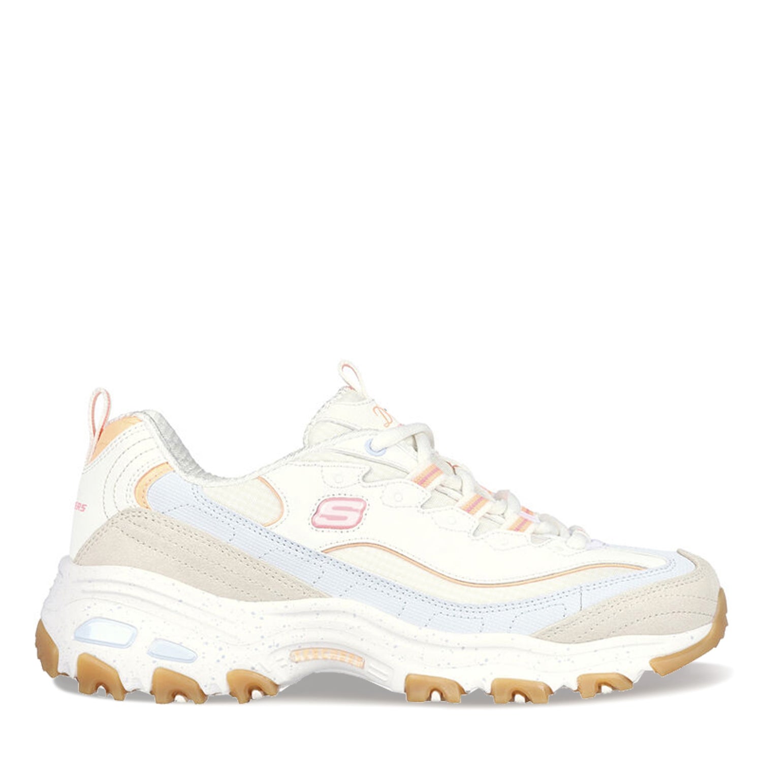 Peltz Shoes  Women's Skechers D'Lites - Bold Views Sneaker Natural Multi 149589-NTMT