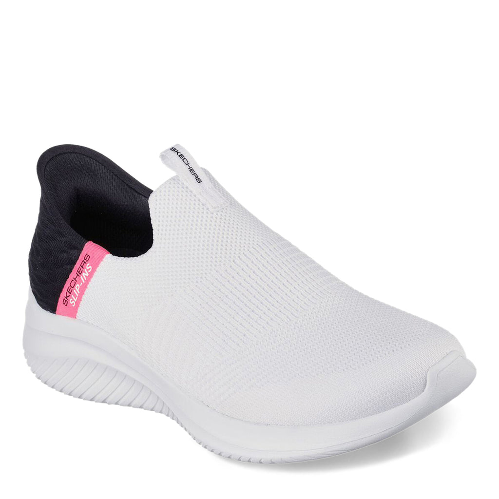 Women's Skechers Slip-Ins Ultra Flex 3.0 Fresh Time Slip-On WHITE 149707-WBK