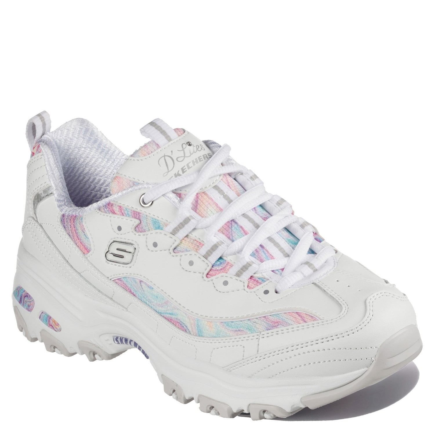 Peltz Shoes  Women's Skechers D'Lites - Whimsical Dreams Sneaker WHITE PASTEL 149789-WMLT