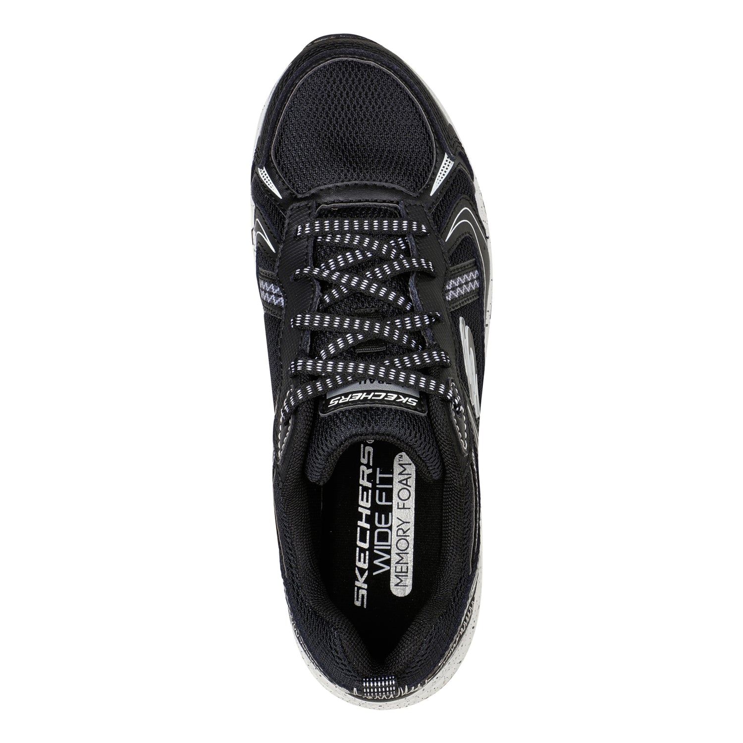 Peltz Shoes  Women's Skechers Hillcrest - Vast Adventure Trail Running Shoe - Wide Width Black/White 149820W-BKW