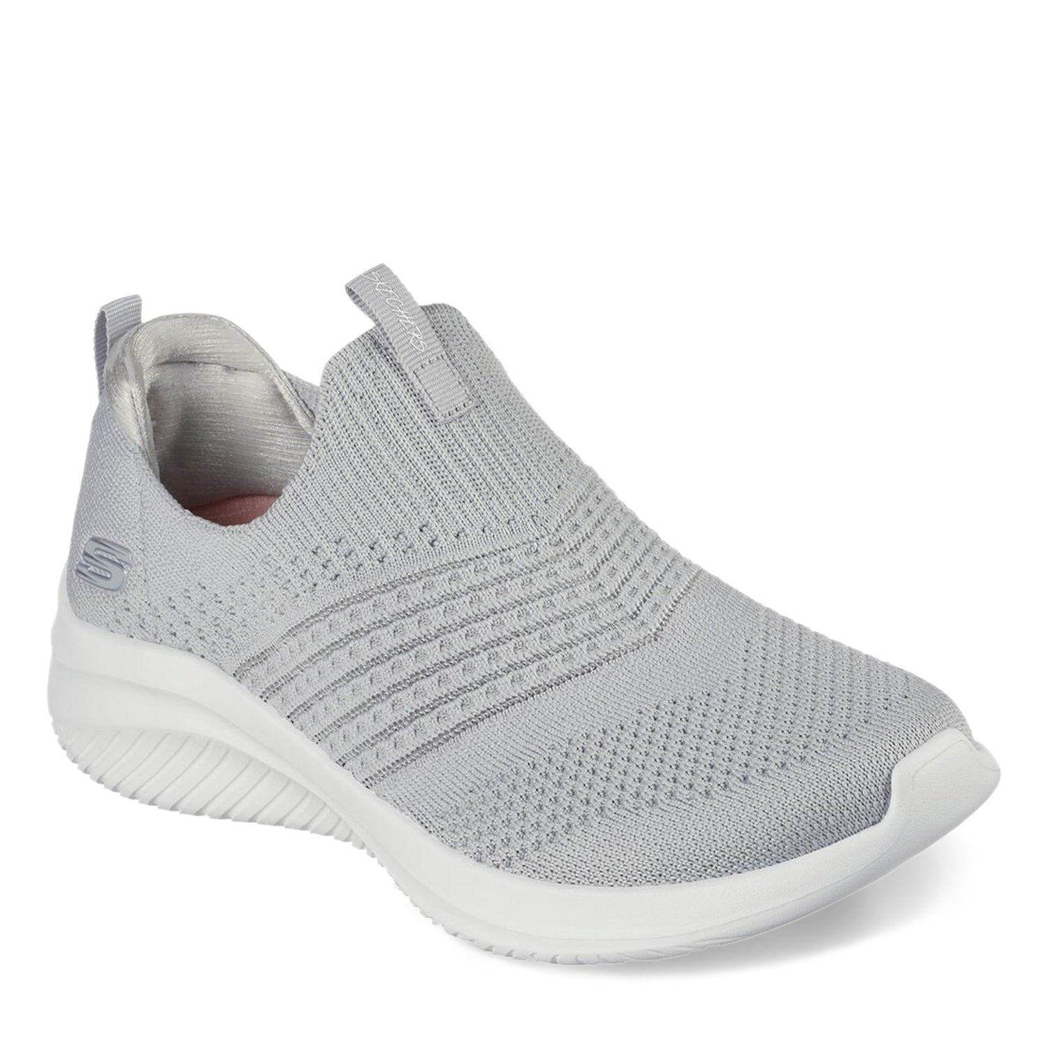 Peltz Shoes  Women's Skechers Ultra Flex 3.0 - Classy Charm Sneaker GREY LIGHT 149855-LTGY