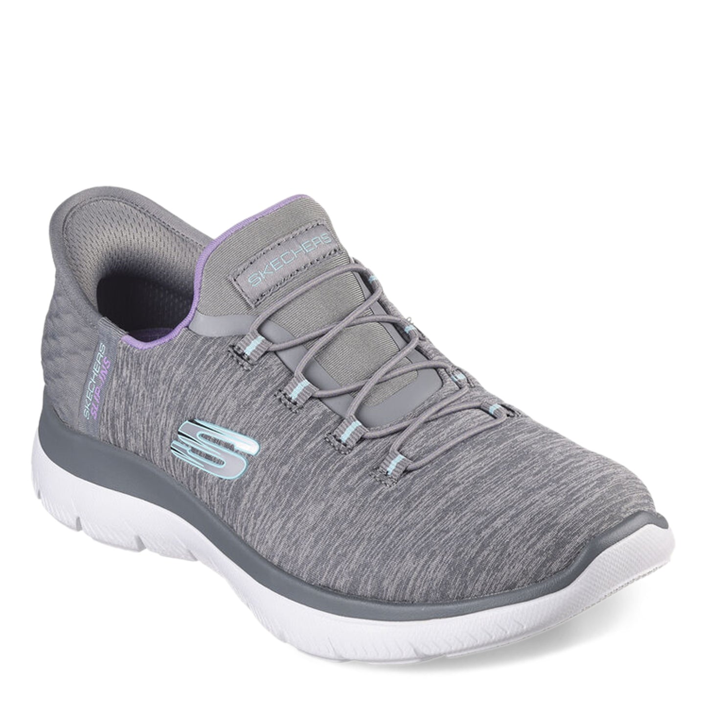 Peltz Shoes  Women's Skechers Slip-ins Summits Dazzling Haze Sneaker - Wide Width GREY 149937W-GYMT