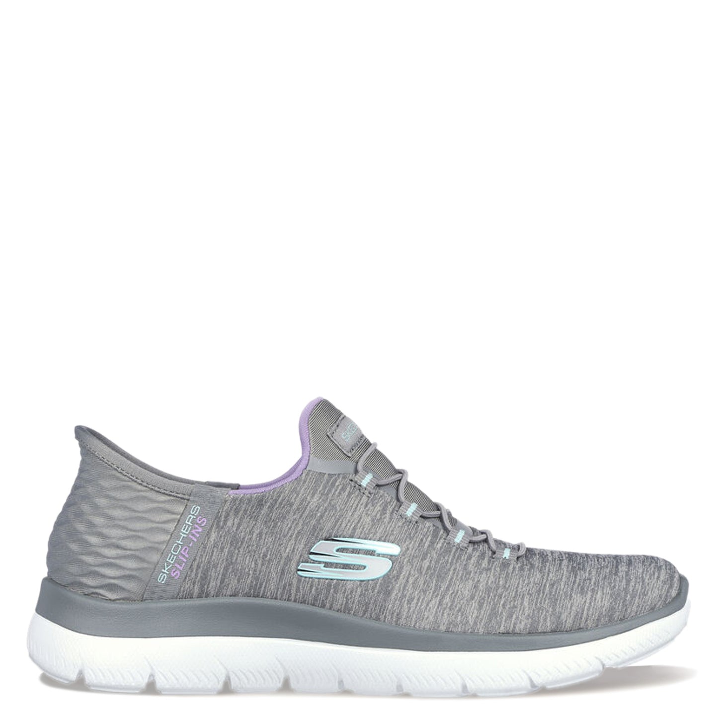 Peltz Shoes  Women's Skechers Slip-ins Summits Dazzling Haze Sneaker - Wide Width GREY 149937W-GYMT