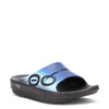 Peltz Shoes  Unisex Oofos OOahh Slide Sandal BLUE MULTI 1500-AZUL