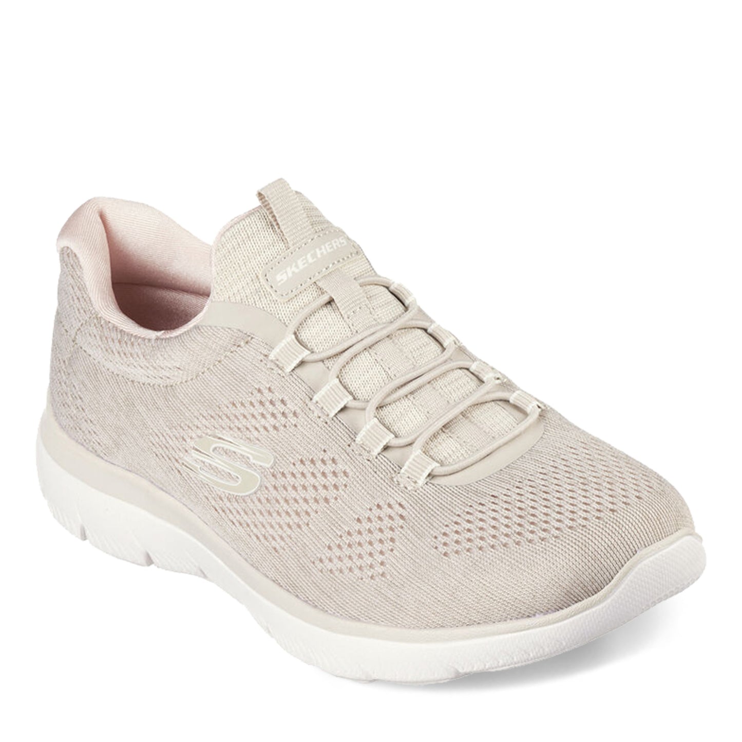 Peltz Shoes  Women's Skechers Summits - Fun Flair Sneaker TAUPE PINK 150113-TPPK