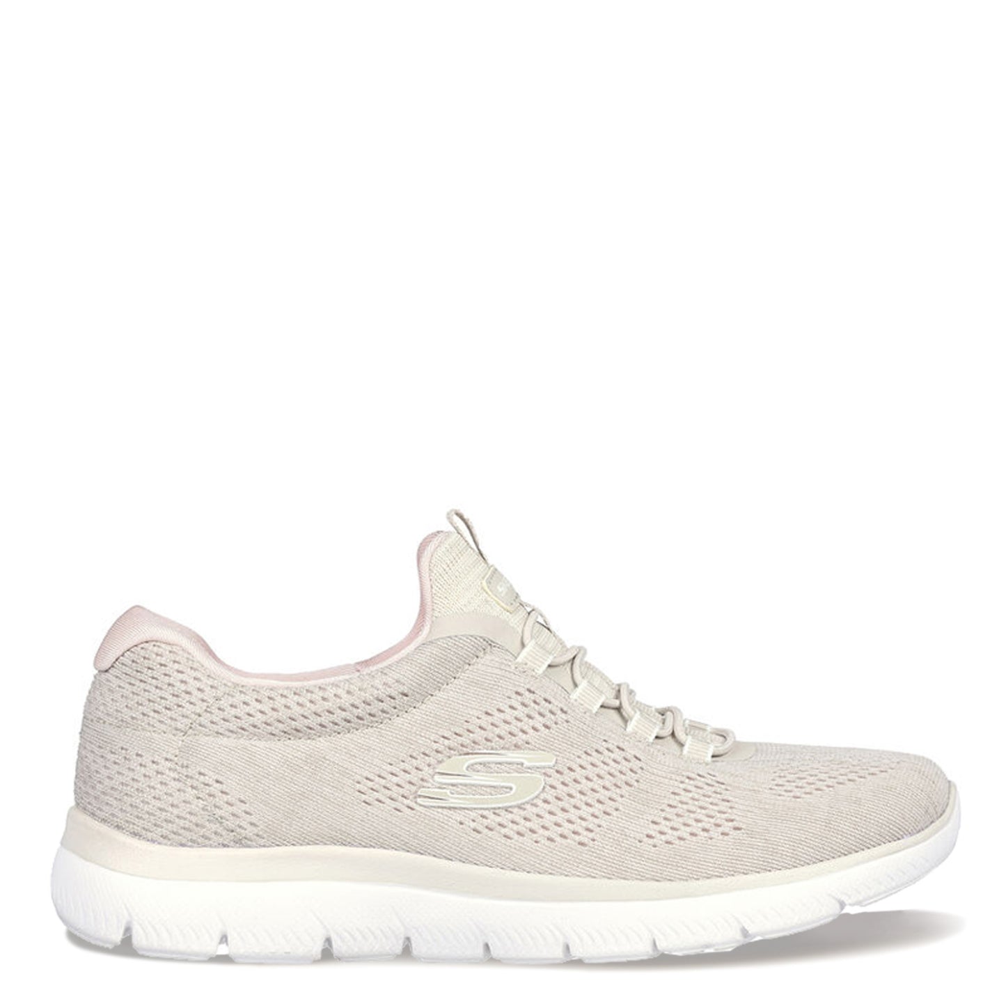 Peltz Shoes  Women's Skechers Summits - Fun Flair Sneaker TAUPE PINK 150113-TPPK