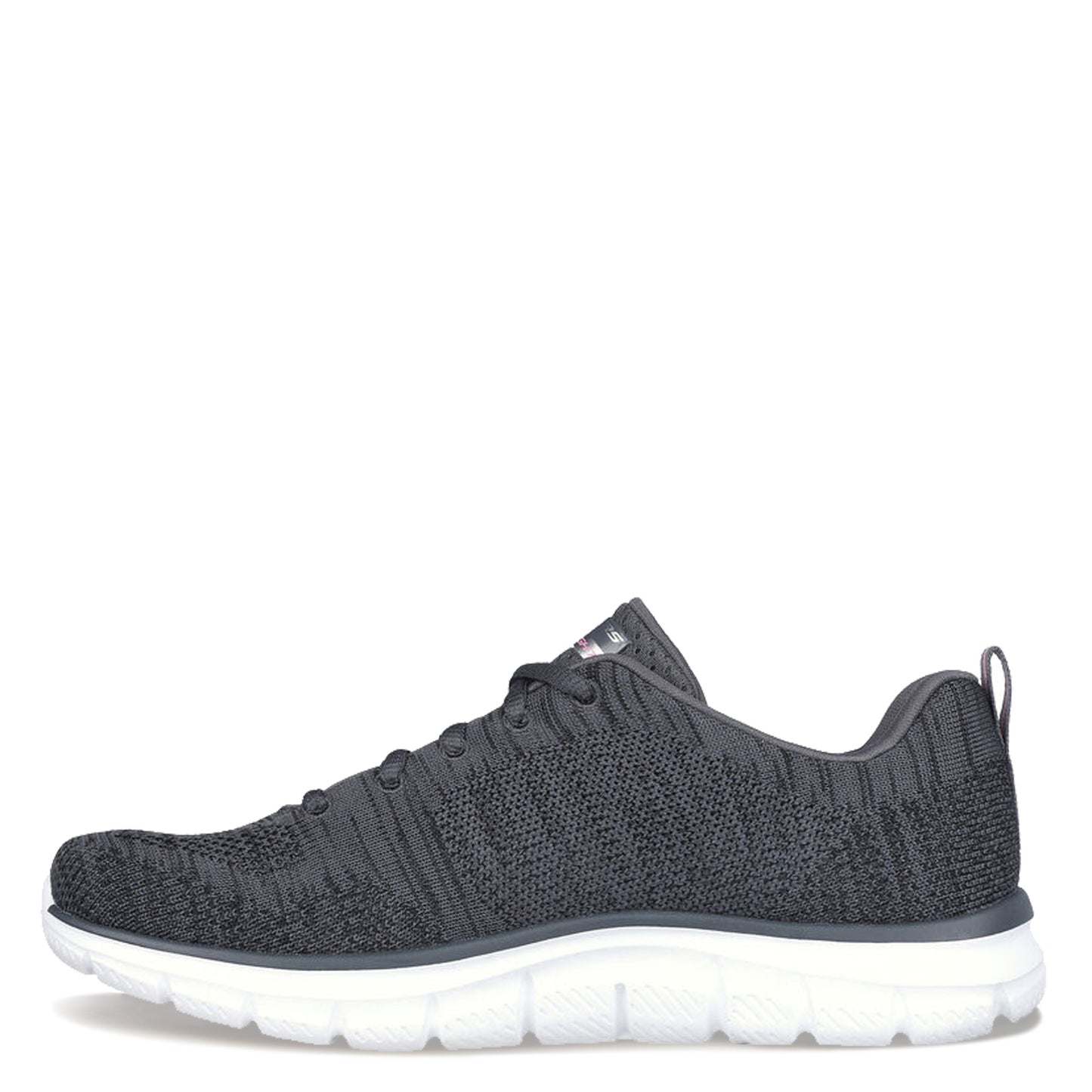 Peltz Shoes  Women's Skechers Track - Daytime Dreamer Sneaker CHARCOAL PINK 150142-CCPK