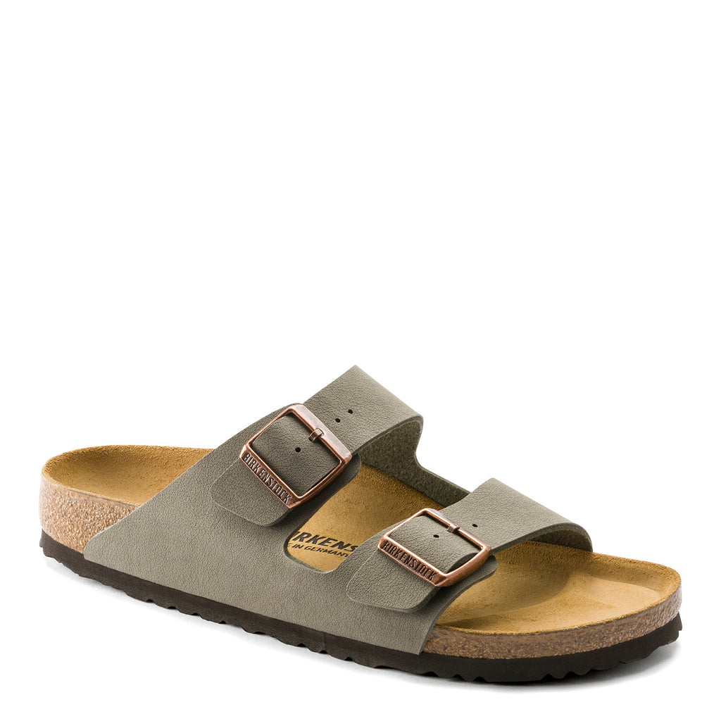 [POS] Women's Birkenstock Arizona Birkibuc Sandals - Narrow Fit STONE BIRKIBUC 151213 N-POS
