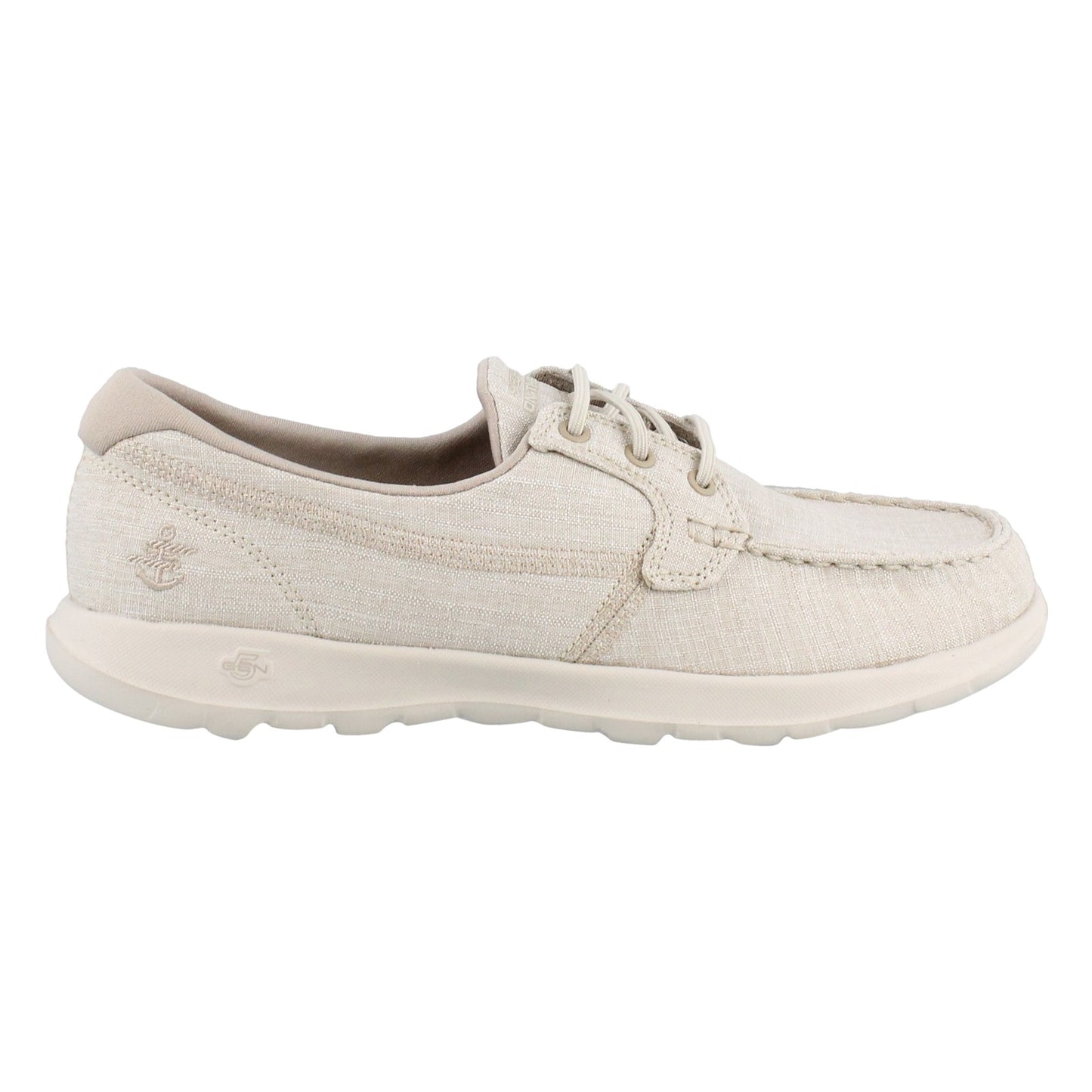 Peltz Shoes  Women's Skechers Performance Go Walk Lite Isla Boat Shoes TAUPE MEDIUM 15433-TPE