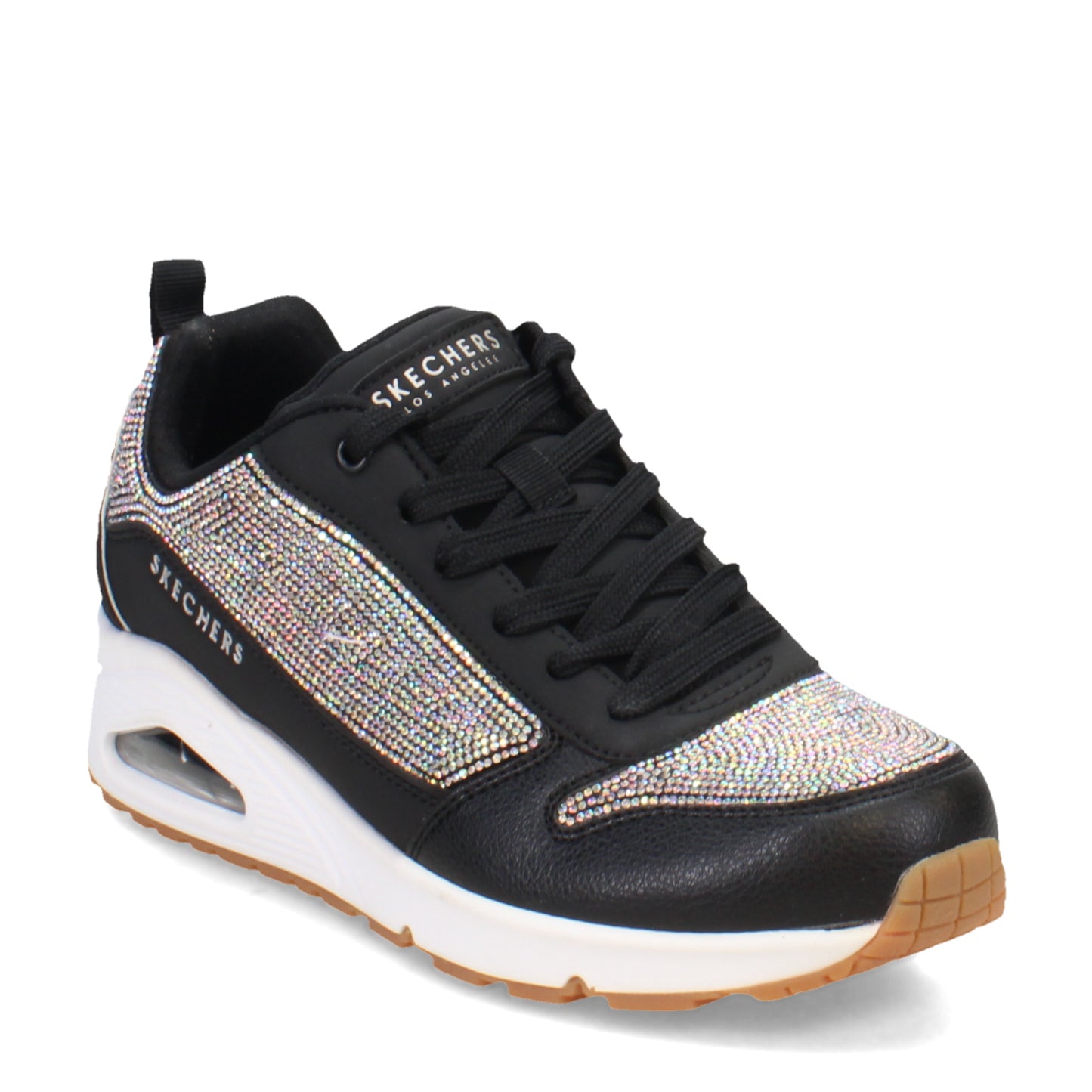 Peltz Shoes  Women's Skechers Street Uno - Sparkle Motion Sneaker Black 155145-BLK