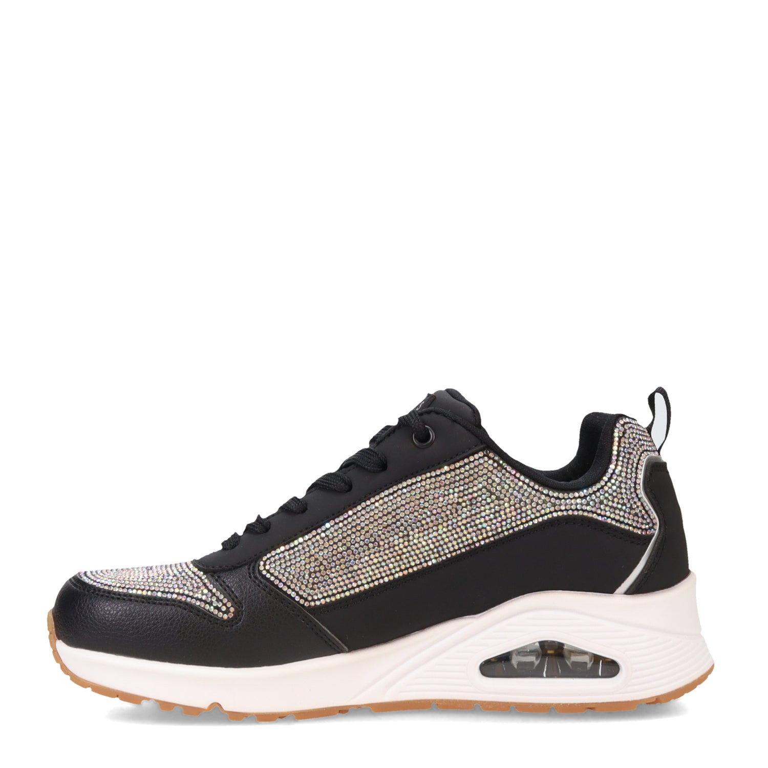 Peltz Shoes  Women's Skechers Street Uno - Sparkle Motion Sneaker Black 155145-BLK
