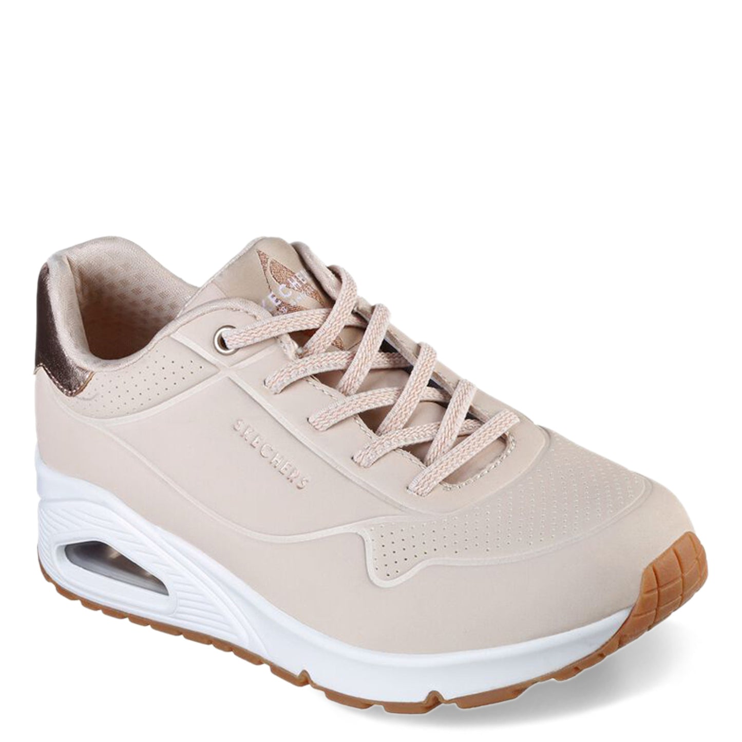 Peltz Shoes  Women's Skechers Street Uno-Shimmer Away Sneaker Natural 155196-NAT