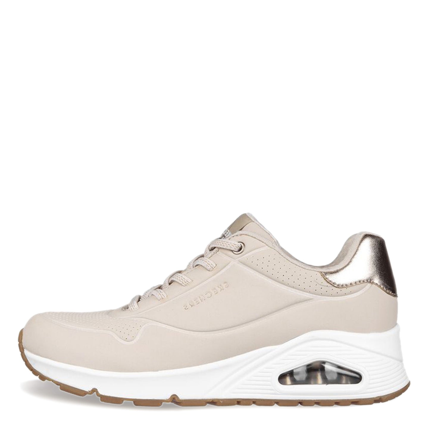 Peltz Shoes  Women's Skechers Street Uno-Shimmer Away Sneaker Natural 155196-NAT