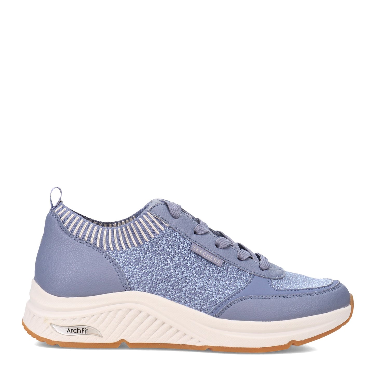 Peltz Shoes  Women's Skechers Street Arch Fit: S-Miles - Walk On Sneaker Blue 155565-BLU