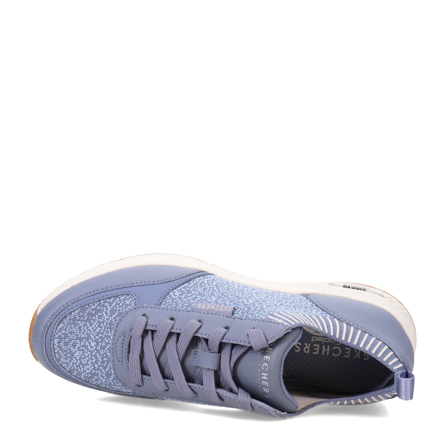 Peltz Shoes  Women's Skechers Street Arch Fit: S-Miles - Walk On Sneaker Blue 155565-BLU