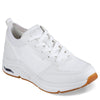 Peltz Shoes  Women's Skechers Street Arch Fit: S-Miles - Walk On Sneaker White 155565-WHT