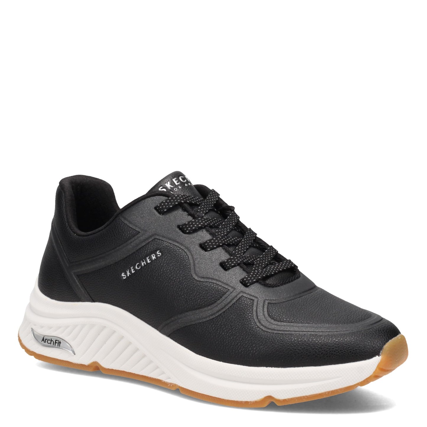 Peltz Shoes  Women's Skechers Street Arch Fit: S-Miles - Mile Makers Sneaker Black 155570-BLK