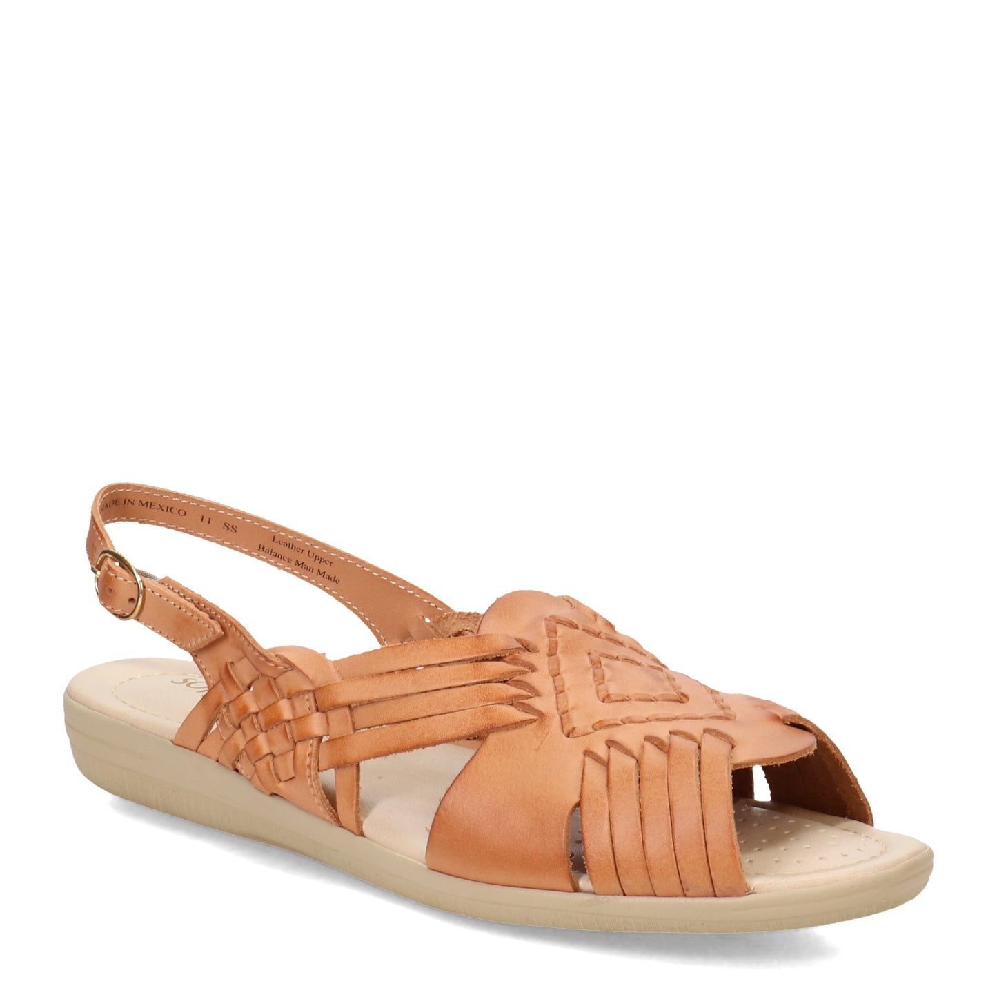 Peltz Shoes  Women's Soft Spots Tela Sandal NATURAL 157119