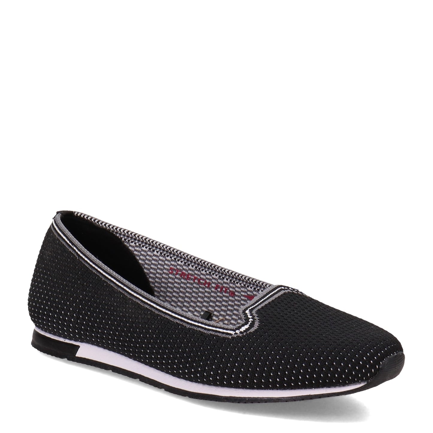Peltz Shoes  Women's Skechers Cleo Jogger - Quick-Wit Slip-On BLACK / WHITE 158462-BKW