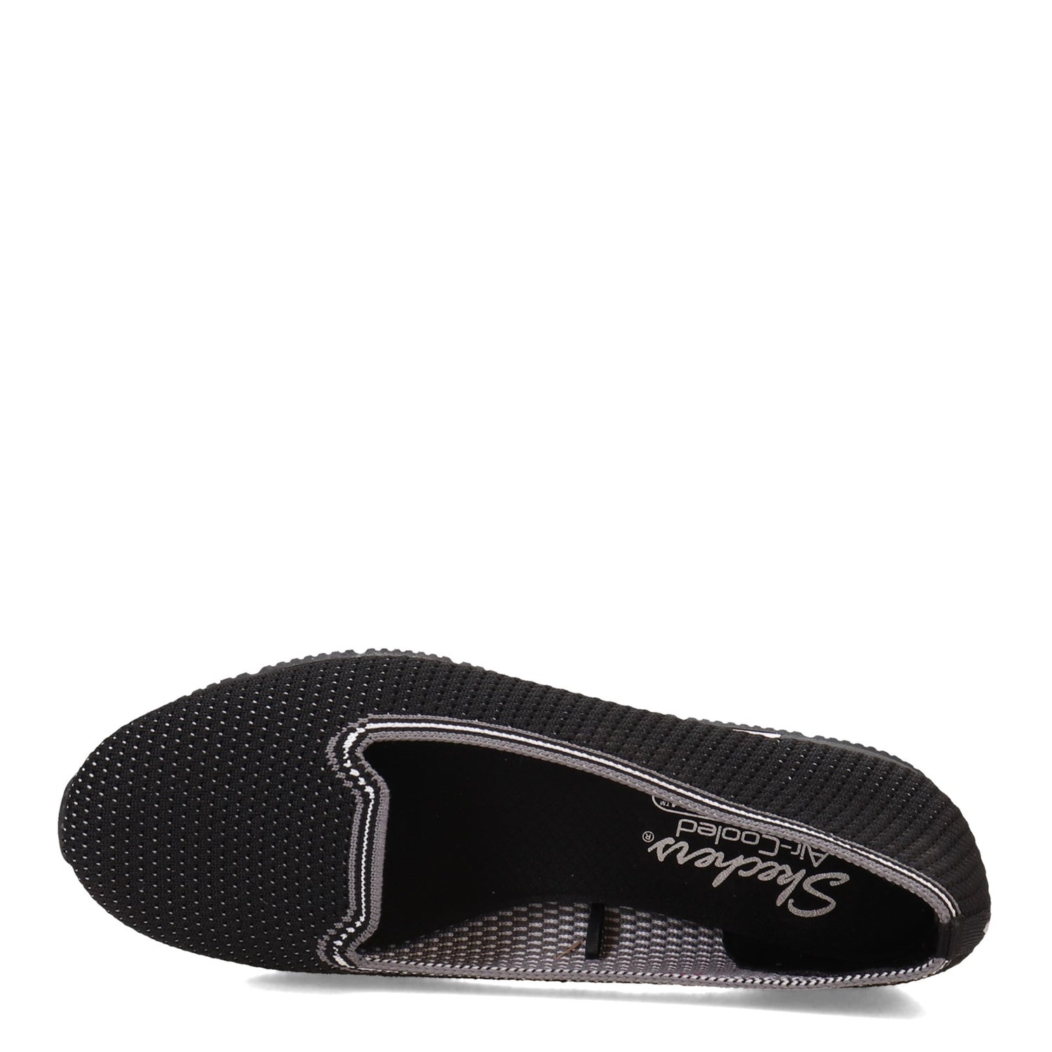 Peltz Shoes  Women's Skechers Cleo Jogger - Quick-Wit Slip-On BLACK / WHITE 158462-BKW