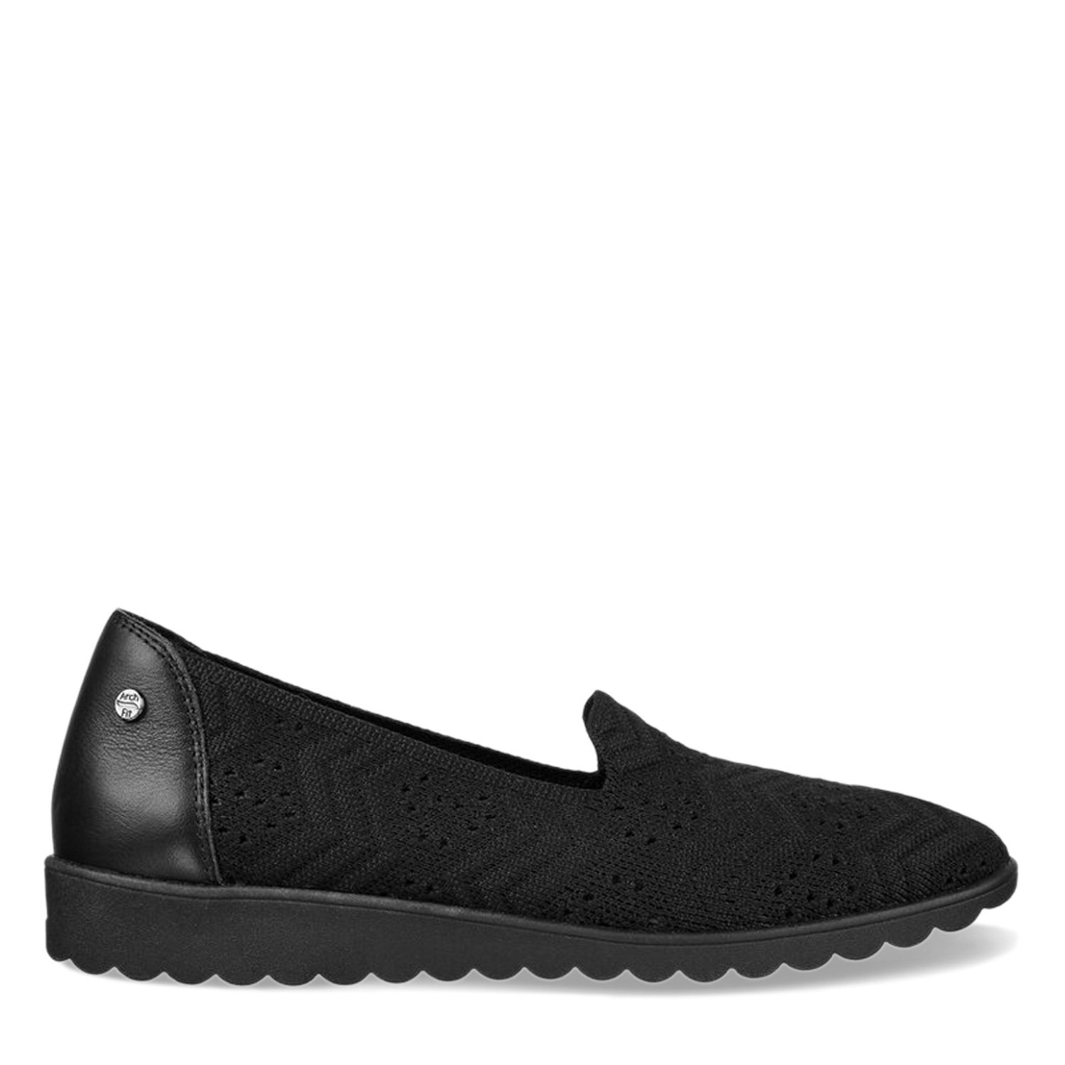 Peltz Shoes  Women's Skechers Arch Fit Cleo Wedge Slip-On BLACK 158491-BBK