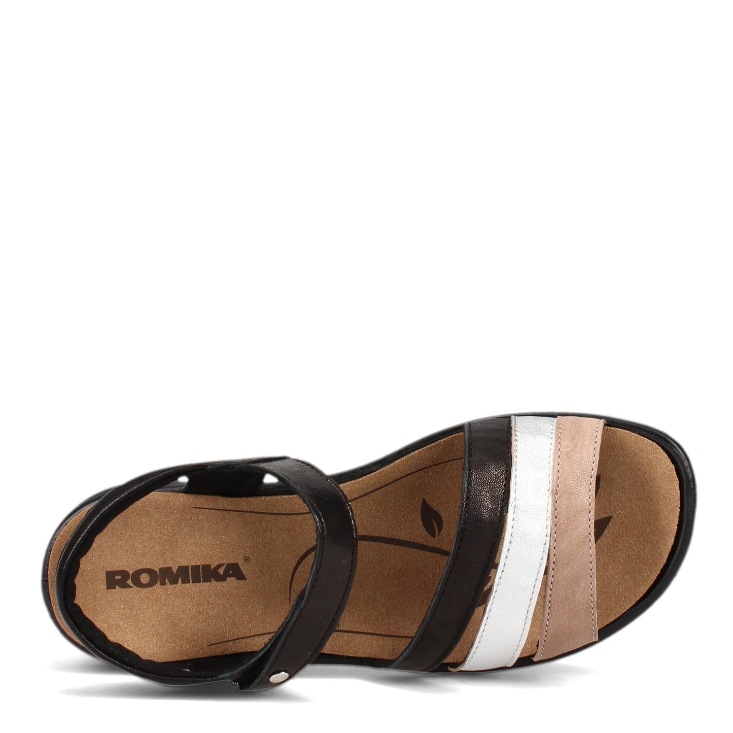 Peltz Shoes  Women's Romika Ibiza 111 Sandal BLACK / NATURAL MIX 16111-210102