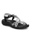 Peltz Shoes  Women's Skechers Reggae - Irie Mon Sandal Black/White 163013-BKW