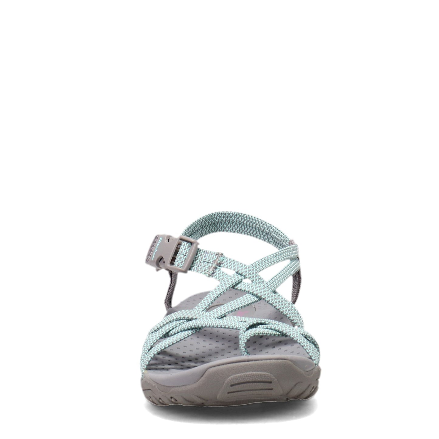 Peltz Shoes  Women's Skechers Reggae - Irie Mon Sandal Grey/Aqua 163013-GYAQ