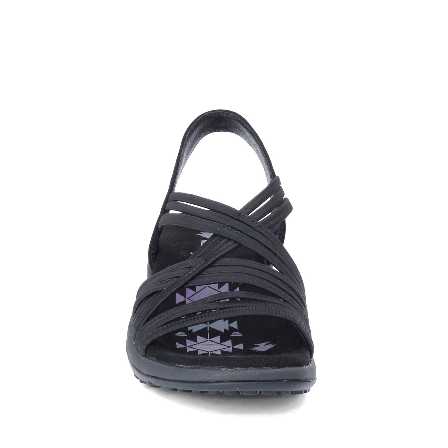 Peltz Shoes  Women's Skechers Reggae Slim - Simply Stretch Sandal Black 163023-BLK