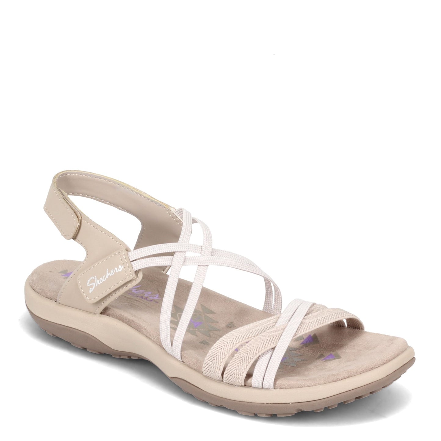 Peltz Shoes  Women's Skechers Reggae Slim - Takes Two Sandal TAUPE 163112-TPE