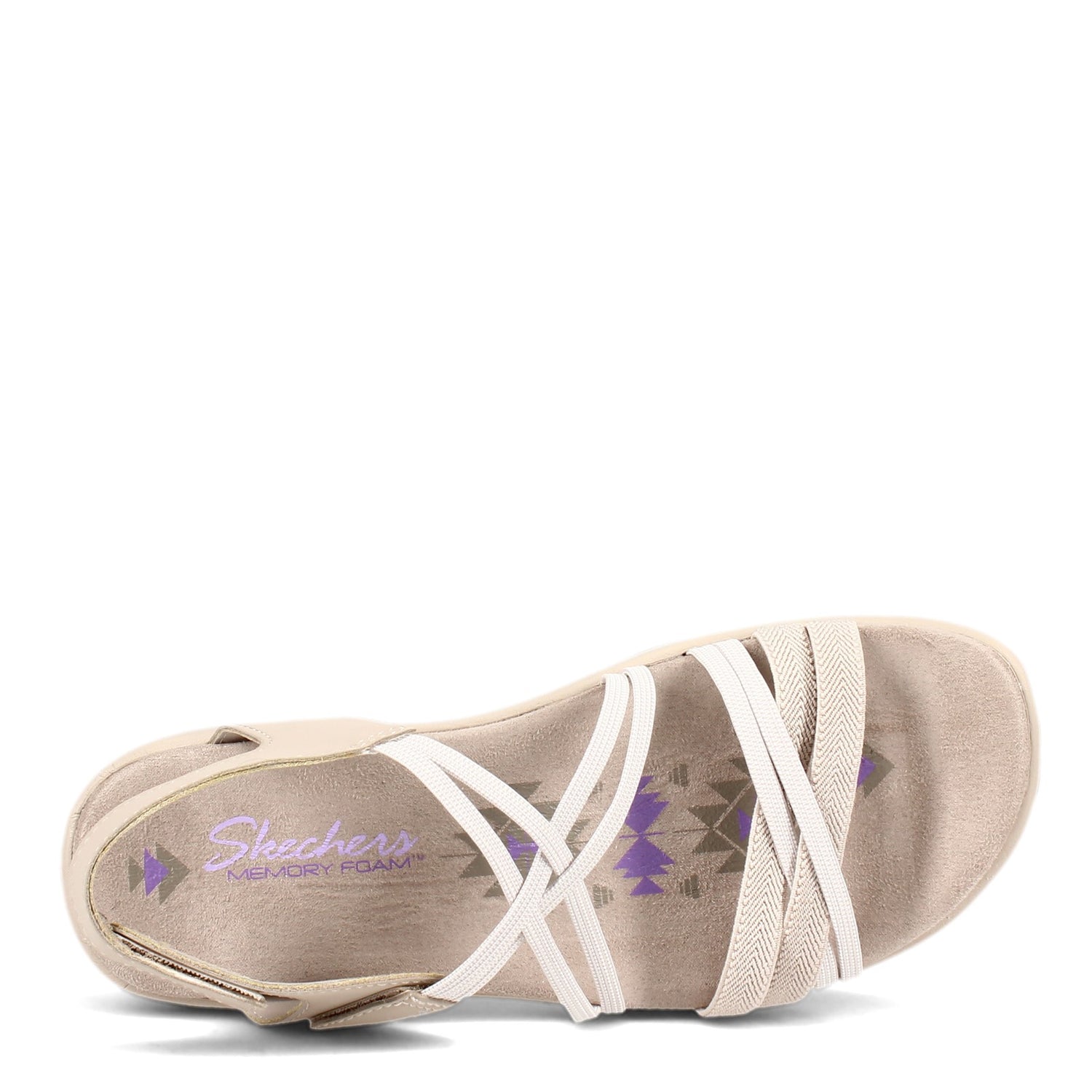 Peltz Shoes  Women's Skechers Reggae Slim - Takes Two Sandal TAUPE 163112-TPE
