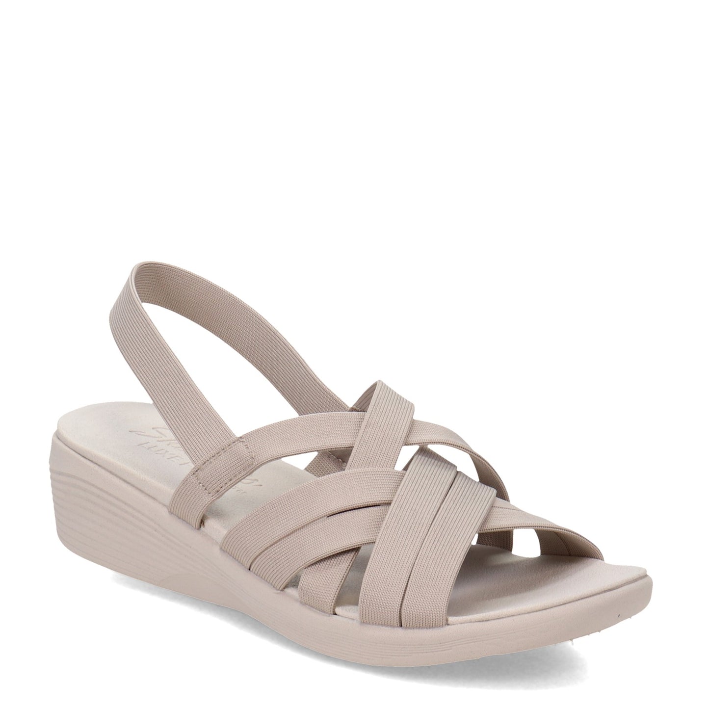 Peltz Shoes  Women's Skechers Arya - True Calling Sandal TAUPE 163162-TPE