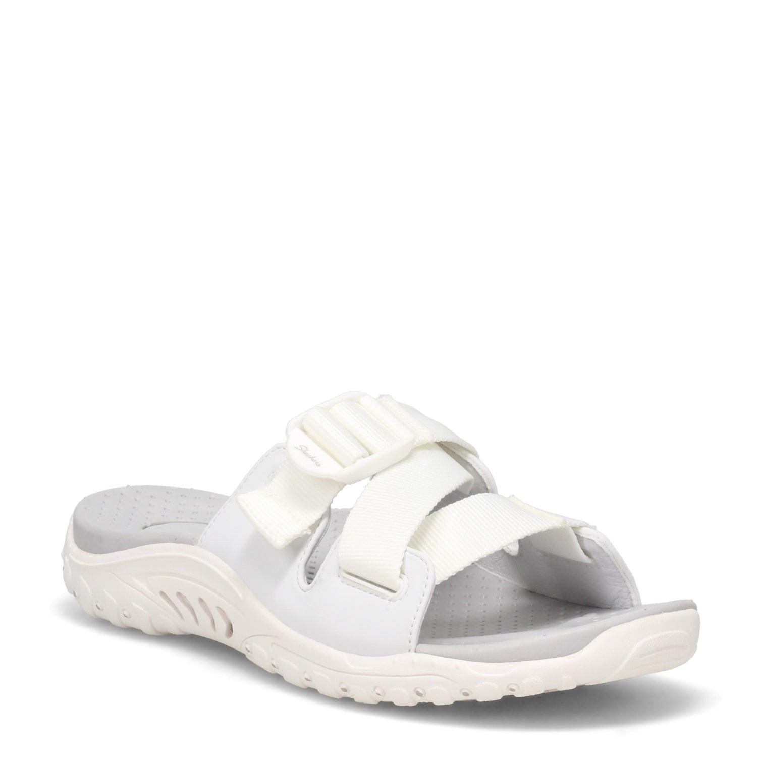 Peltz Shoes  Women's Skechers Reggae - Better Alone Sandal White 163291-WHT
