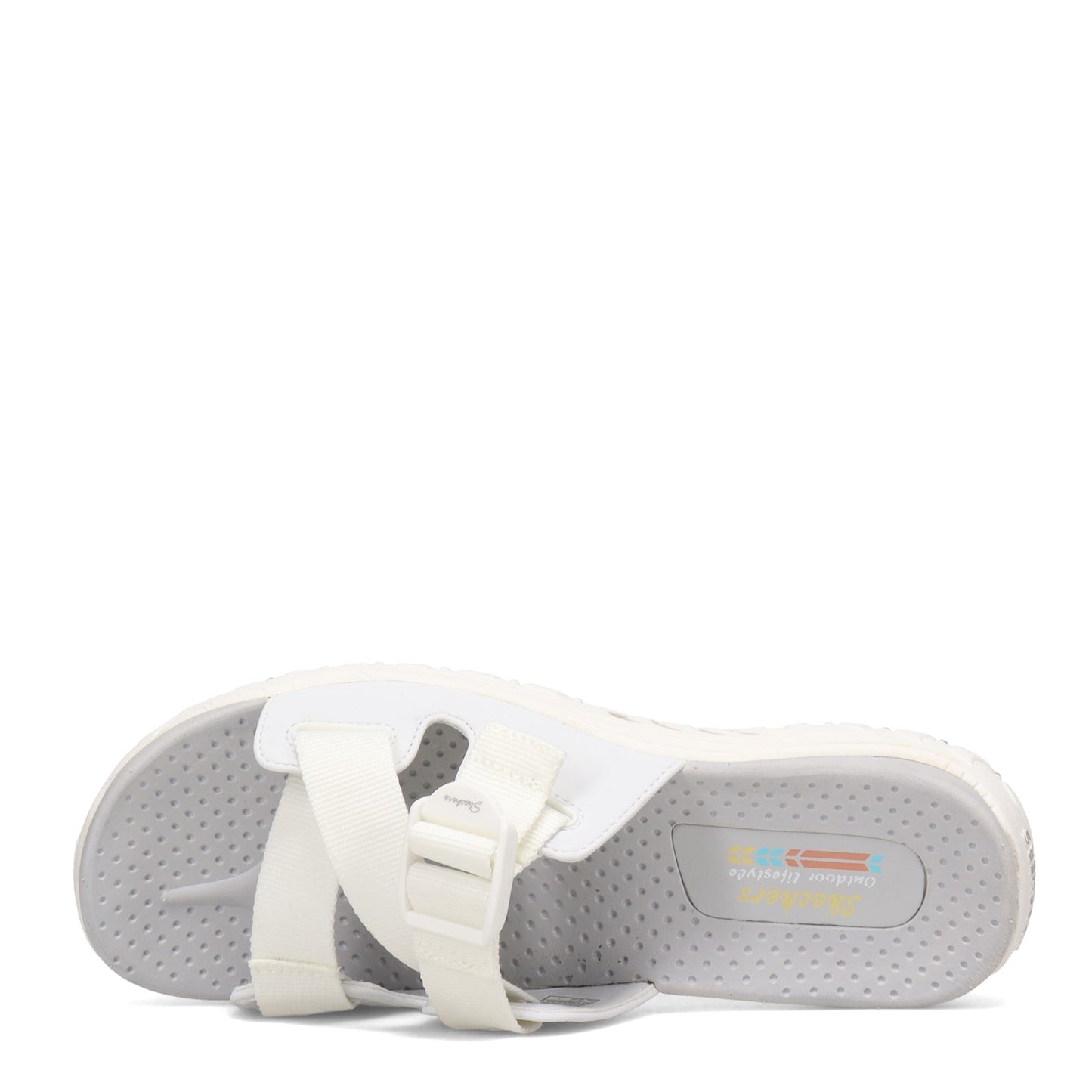 Peltz Shoes  Women's Skechers Reggae - Better Alone Sandal White 163291-WHT