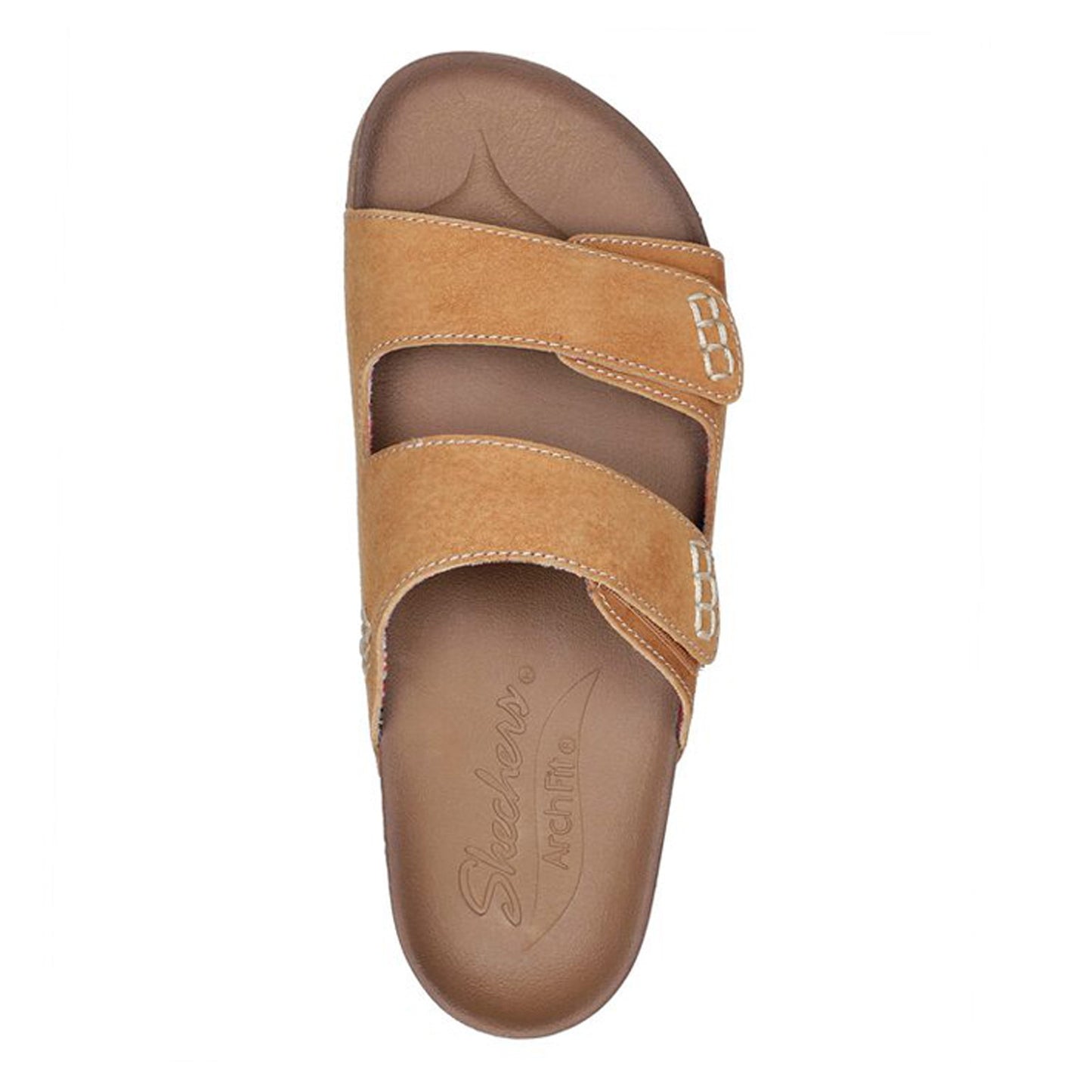 Peltz Shoes  Women's Skechers Arch Fit Granola - Desert Posy Sandal Tan 163319-TAN