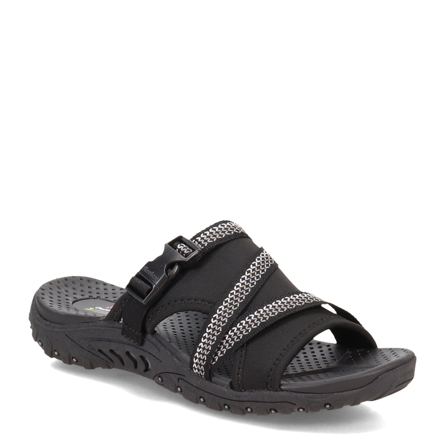 Peltz Shoes  Women's Skechers Reggae - Slide Thru Sandal BLACK 163348-BLK