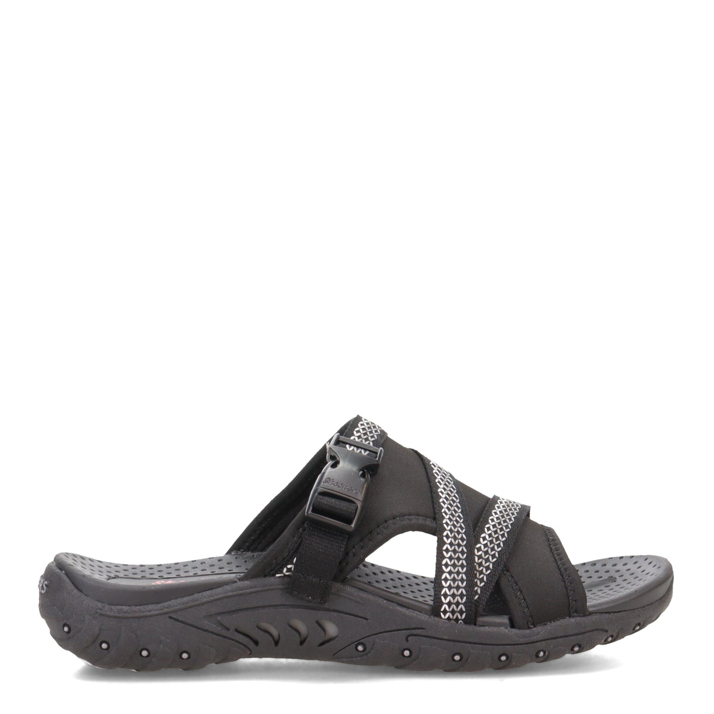 Peltz Shoes  Women's Skechers Reggae - Slide Thru Sandal BLACK 163348-BLK