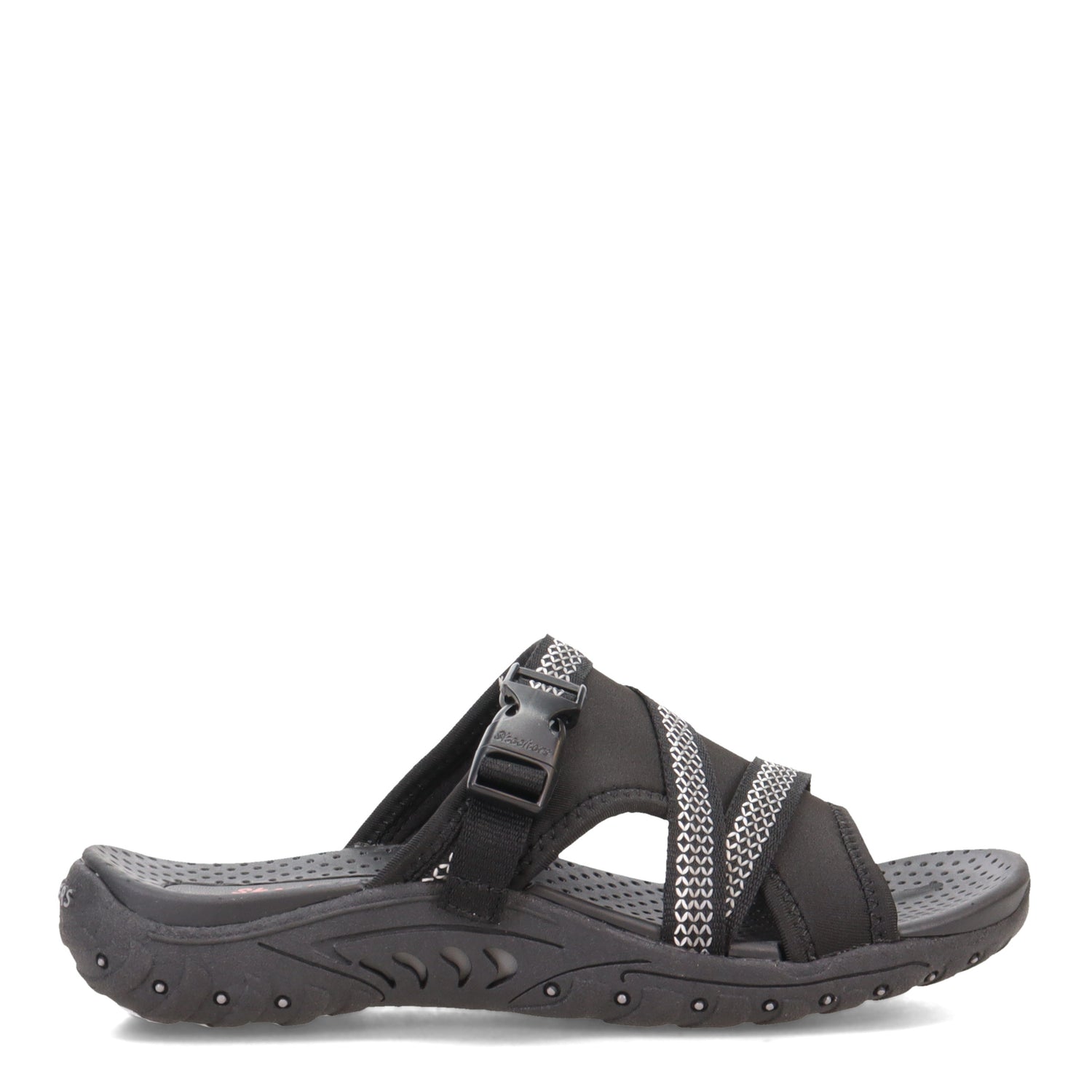 Peltz Shoes  Women's Skechers Reggae - Slide Thru Sandal BLACK 163348-BLK