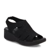 Peltz Shoes  Women's Skechers Pier Lite - Crochet Sandal Black/Black 163394-BBK