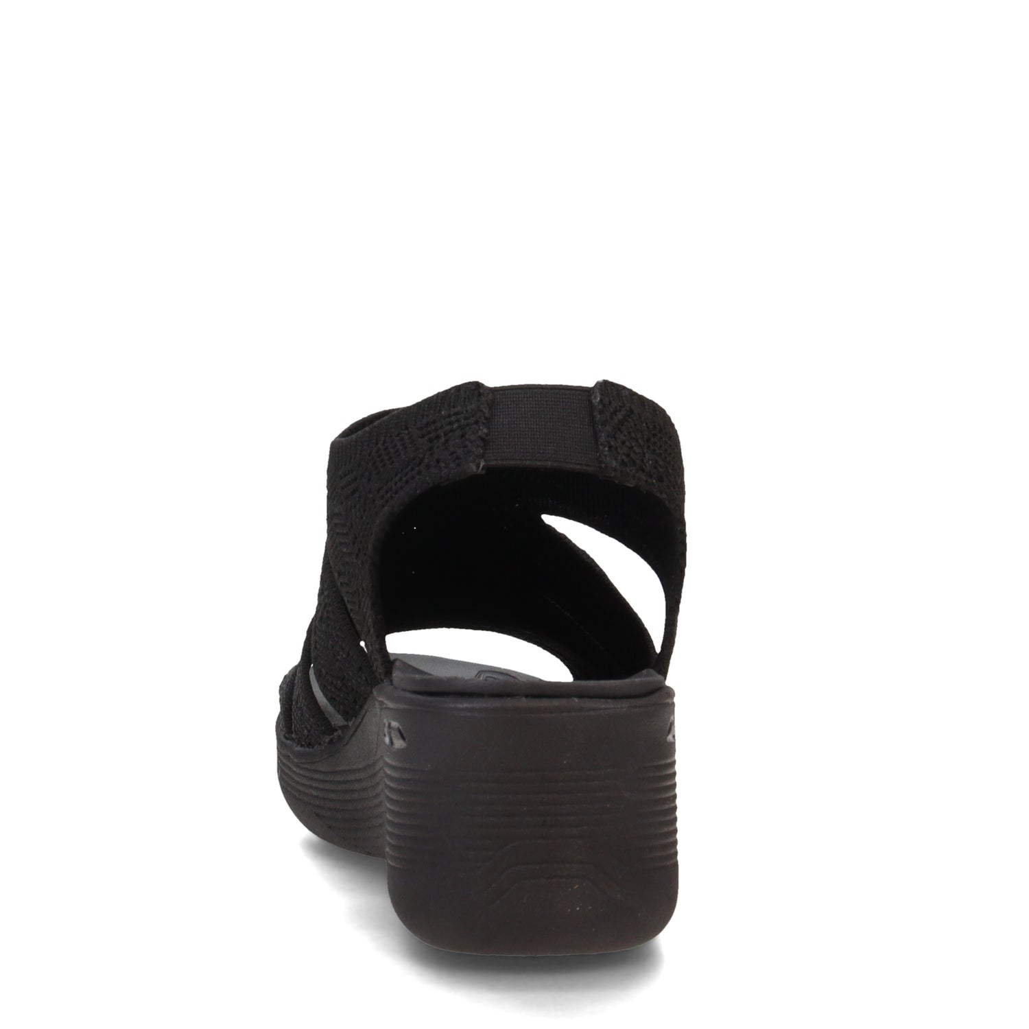 Peltz Shoes  Women's Skechers Pier Lite - Crochet Sandal Black/Black 163394-BBK