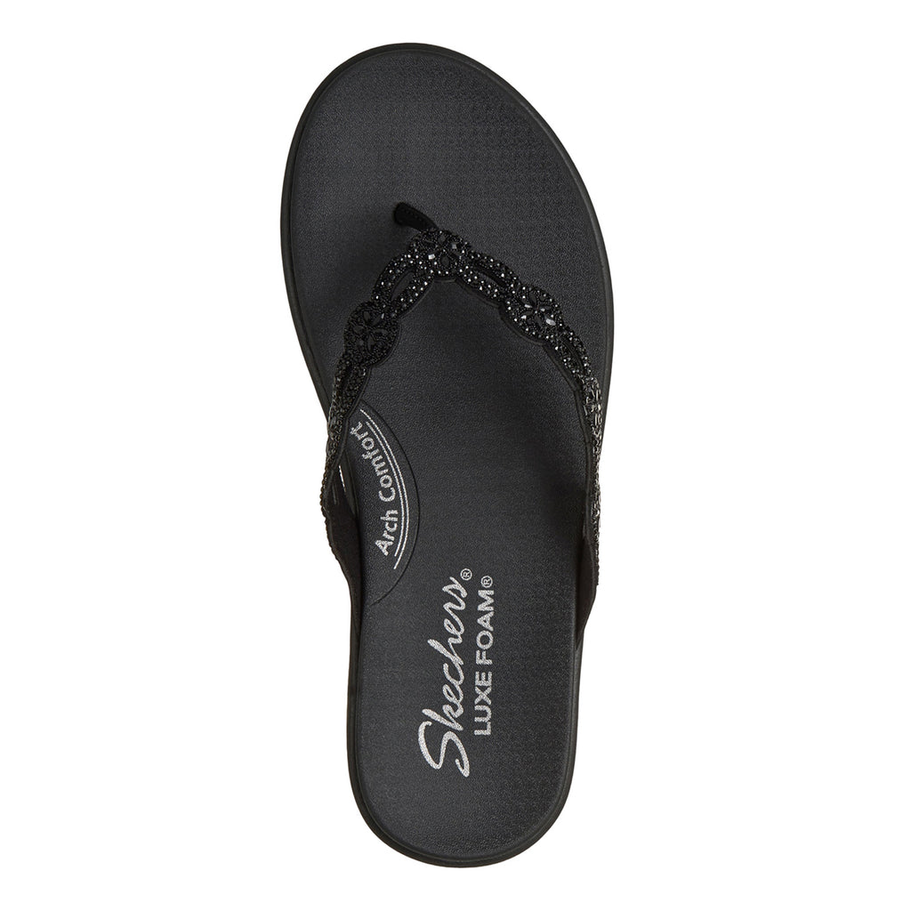 Women's Skechers Meditation Luxe - Dazzling Forever Sandal BLACK 163663-BBK