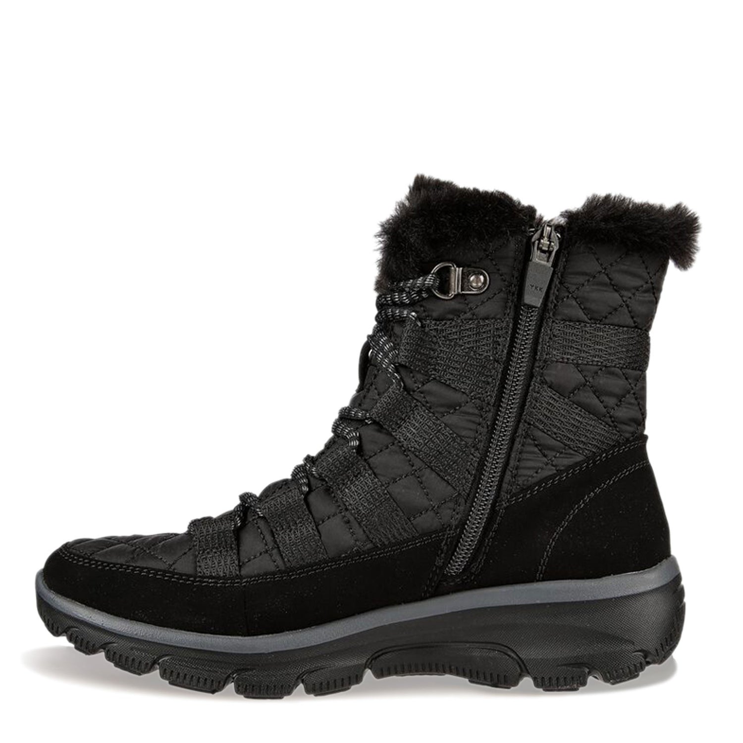 Peltz Shoes  Women's Skechers Relaxed Fit: Easy Going - Moro Street Boot Black 167204-BLK