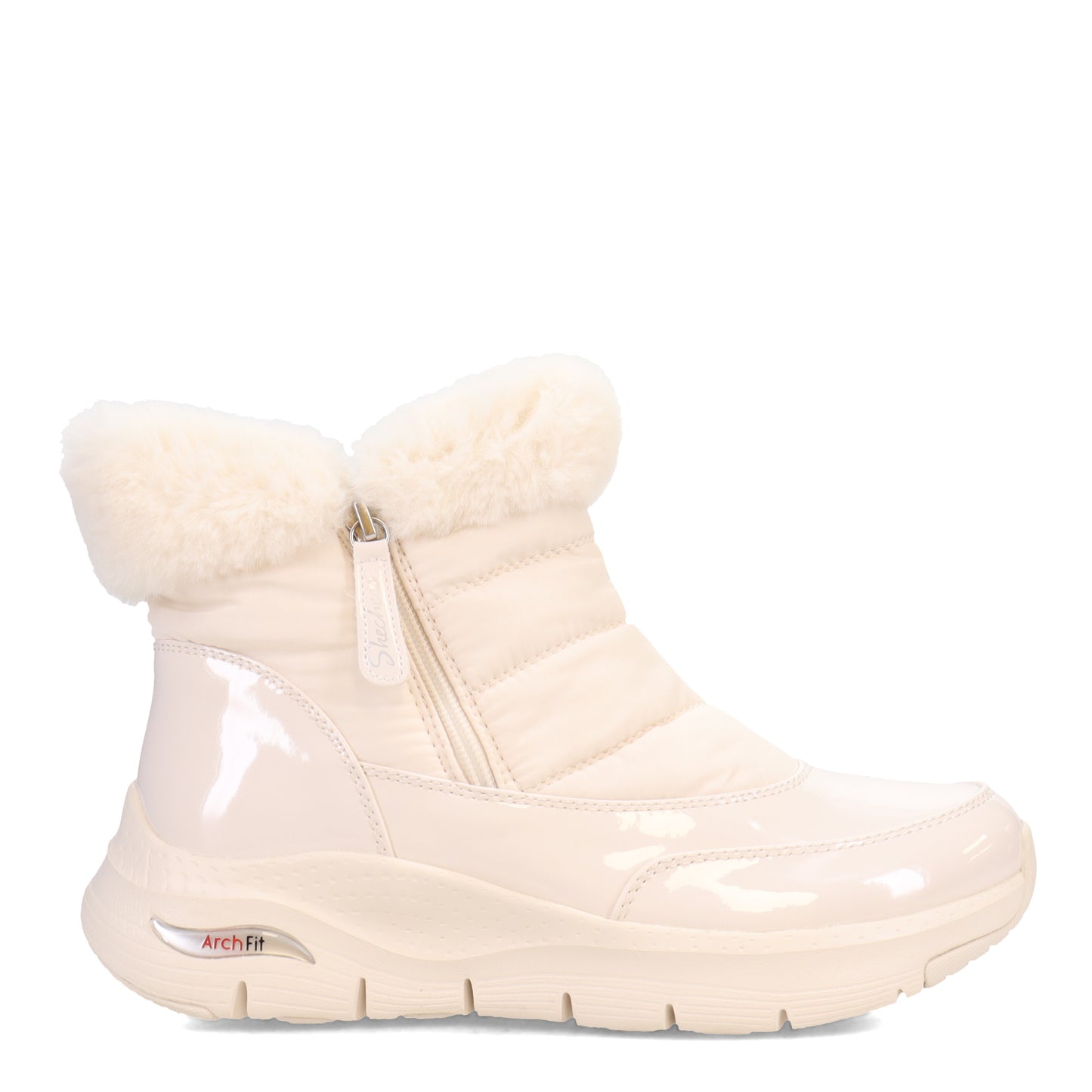 Peltz Shoes  Women's Skechers Arch Fit - Cool Puff Boot Winter White 167252-WWHT